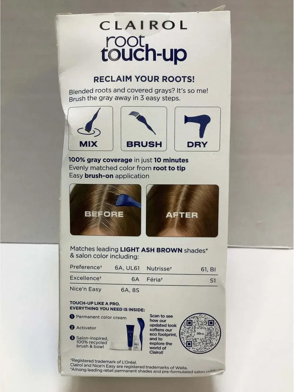 Clairol Permanent Root Touch-Up Hair Color – 6A Light Ash Brown, 5 Pack
